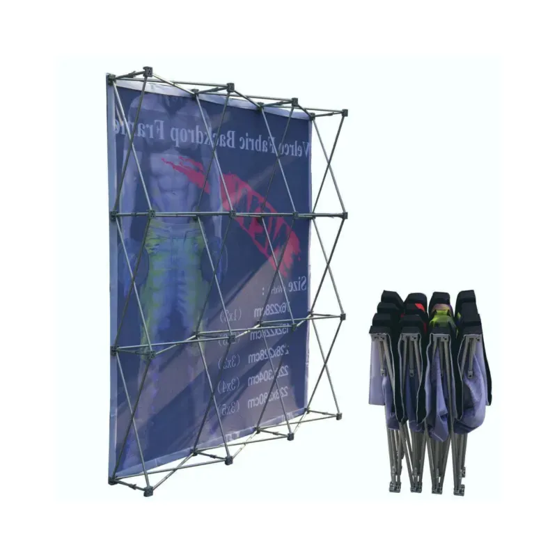 10 ft xách tay Backdrop vải tùy chỉnh hiển thị Stand với Carrying bag cho triển lãm thương mại Backdrop Booth hiển thị Stand Banner Pop Up