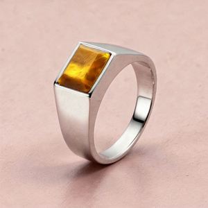 Anello da Uomo in Acciaio al Titanio con Occhio di Tigre, Personalizzato, Impermeabile ed Elegante - Product Image 3