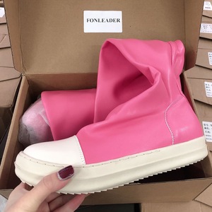 Nouvelles bottes plates pour femmes en cuir souple rouge/rose, à hauteur de genou, pour l'automne 2025 - Product Image 5
