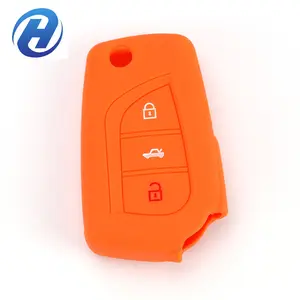 HGD 도요타 코롤라 크라운 3 버튼 실리콘 키 케이스 원격 키 케이스 Fob 커버 키 가방