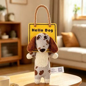 Adorable Porte-clés en Peluche Chiot de Dessin Animé, Doux Chien Tacheté, Accessoire de Sac à Dos - Product Image 2