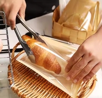 Sac de papier biodégradable de poche de déjeuner-Kraft brun en gros pour le stockage de gâteau de sandwich de pain