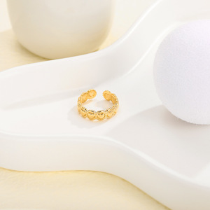 Bague d'amour de conception ouverte de mode <span class=keywords><strong>simple</strong></span> bague d'amour en acier inoxydable pour femme plaquée or sans décoloration bague en forme de coeur d'amour pour les femmes - Product Image 3