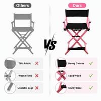 Chaise de Réalisateur Pliante en Aluminium Rose avec Repose-Pieds, Siège Portable pour Maquilleur/Styliste en Extérieur pour Mariage, Tournage, Camping