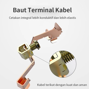 <b>Universal</b> 5 Pin <b>Plug</b> with Brass Iron Panel in gold featuring 2 durable outlets perfect for residential and general purpose use - Product Image 3