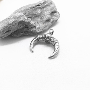 Yunnique – pendentif en forme de corne de démon, collier en forme de croissant en acier titane, bijoux à la mode unisexes - Product Image 3