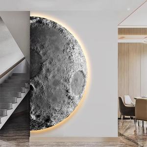 Arte Mural Minimalista Moderno de Lujo con Diseño de Planeta, Pintura Luminosa LED Impresa en Cristal de Porcelana, Decoración para el Hogar - Product Image 4