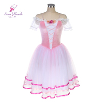 Tutu de ballet long rose en velours romantique 25013, costume de danse préféré de Giselle, tenue de spectacle pour danseurs
