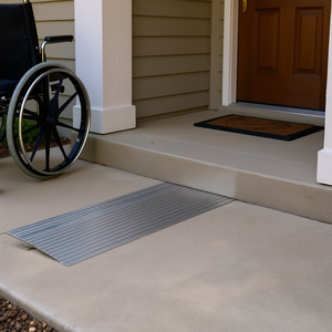 Rampe de seuil de porte réglable en aluminium de 1 pouce pour fauteuils roulants et scooters, capacité de charge de 800 lb - Product Image 2
