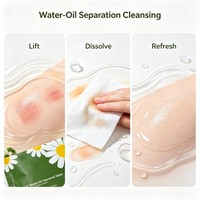 Lingettes démaquillantes personnalisées à base d'eau et d'huile, pour un nettoyage quotidien en profondeur, en plusieurs pièces, pour une extraction douce et une eau pure.