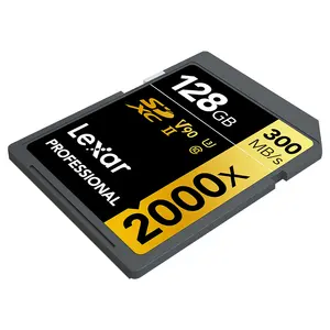 100% 정품 제품 Lexar 전문가 2000x32GB 64GB 128GB UHS-II 카드 카메라 DSLR 시네마-품질 비디오 카메라