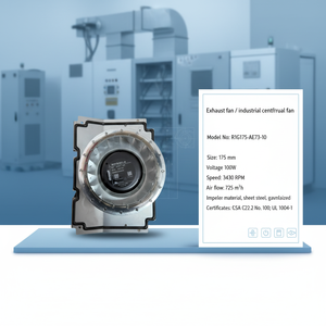 Ventilador Centrífugo EC ebmpapst R1G175-AE73-10, 48V 100W 3430RPM, Independiente, 175mm, 725m³/h, Ventilador Industrial para Vacan Oy - Product Image 2