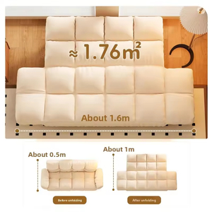 Modern 4-Seater Reclining <b>Sofa</b> <b>Bed</b> Set <b>Foldable</b> Floor-standing <b>Sofa</b> for Small Spaces - Product Image 5