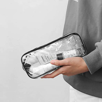 Trousse de maquillage en pvc transparent avec fermeture éclair pour enfants, trousse à cosmétiques pour femmes, sac de voyage