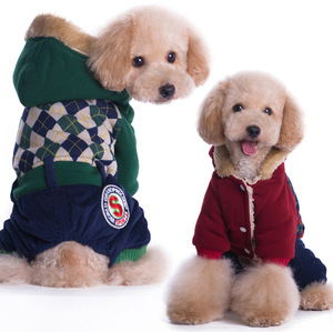Veste d'hiver pour <span class=keywords><strong>chien</strong></span> en <span class=keywords><strong>polaire</strong></span>, manteau chaud rembourré pour <span class=keywords><strong>chien</strong></span>, style britannique à carreaux, vêtements pour chiots de petite et moyenne taille - Product Image 1