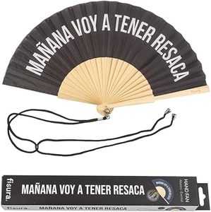 Éventail pliant vintage en bambou de 23 cm, peint à la main, vierge pour publicité, écologique, pour Halloween, décoration de maison ou cadeau DIY - Product Image 3