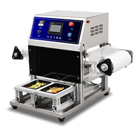 Machine automatique à sceller les plateaux d'emballage à atmosphère modifiée Scelleuse de conteneurs MAP Emballage d'aliments frais avec gaz mélangé