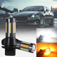 Kit d'ampoules LED Liwiny blanc/ambre pour voiture 1156 P21W BA15S 66SMD, clignotants sans erreur Canbus avec résistance DRL