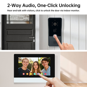 Système d'<span class=keywords><strong>interphone</strong></span> 7 pouces, vidéophone étanche avec caméra de vision nocturne, sonnette vidéo, déverrouillage pour villa - Product Image 3