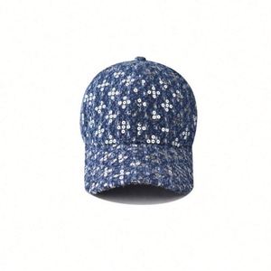 Bsci Manufacture Custom 6 Panel Sequin Puff Printing Sporty Formal Common Denim Baseball Caps Wholesale Dad <b>Hat</b> - Product Image 5