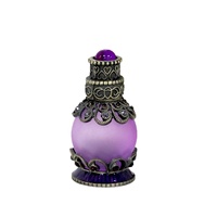 15ml Métal Alliage Fleur Bouteilles De Parfum En Verre Antique Huile Essentielle Attar Bouteille D'huile Décoration De La Maison Cadeau # 81135N