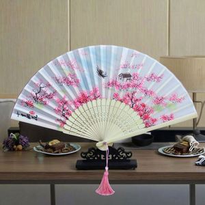 Abanicos de Seda Ecológicos para Danza y Bodas, Abanicos Plegables de Bambú Tallado con Diseño Floral para Regalos, Gran Venta - Product Image 3