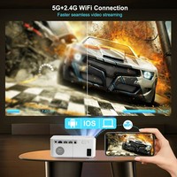 Mini projecteur LED portable Android 13 720P pour cinéma maison avec haut-parleurs intégrés pour téléphone