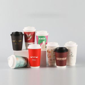 Gobelet à café en papier ondulé à double paroi, écologique, jetable, personnalisé Wn03, pour boissons chaudes - Product Image 2