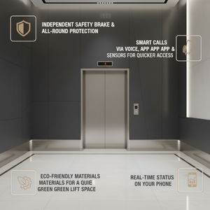 Ascensor Residencial Silencioso y de Ahorro Energético con Diseño Moderno de Acero Inoxidable y Accionamiento de Tracción AC sin Cuarto de Máquinas para Viviendas y Apartamentos - Product Image 2
