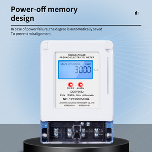 Một pha trả trước kWh năng lượng mét với màn hình LCD hiển thị Din Rail cài đặt kỹ thuật số tần số mét - Product Image 1