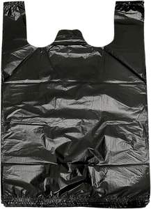 <b>Small</b> <b>Black</b> Plastic T-Shirt <b>Bags</b> with Handles for Grocery Shopping Convenient Plastic <b>Bags</b> - Product Image 3