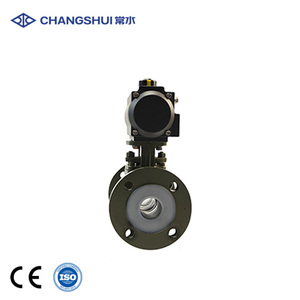 Válvula de bola neumática de acero fundido con revestimiento de flúor, OEM, 4 pulgadas, Q641F46-16C, estructura de bola para control preciso de flujo - Product Image 4
