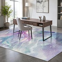 Tapis moderne abstrait en polyester fin pour camping et voyage, antidérapant avec support TPR, à poils ras, lavable en machine, tufté, tressé et imprimé