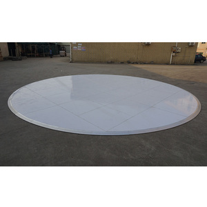 Piso de baile portátil redondo de madera contrachapada blanca brillante de instalación rápida para bodas - Product Image 2