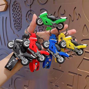 Porte-clés en alliage durable en PVC pour moto de course, conception 3D personnalisée, impression sérigraphique, forme de dessin animé - Product Image 1