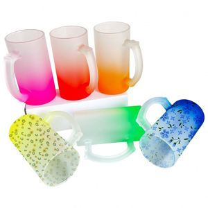 Jarra de Cerveza de 16 oz con Recubrimiento de Tinta para Transferencia de Calor, Color Degradado, para Impresión por Sublimación, con Asa - Product Image 1