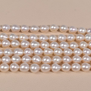 Perlas de Agua Dulce Naturales en Forma de Gota Barroca, Aproximadamente 6 mm, Cuentas Sueltas Blancas, Accesorio Semiterminado para DIY - Product Image 3