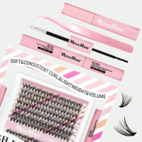 Extensions de cils DIY en bouquets pour un look naturel, volume léger, réutilisables et légères pour adolescentes et femmes