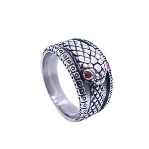 Snake <b>Ring</b> <b>For</b> <b>Men</b> Titanium Steel Red Eye Animal Design Retro <b>Silver</b> Fashion Jewelry Gift 216022 - Product Image 5