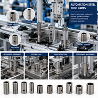 Componentes de tubería de acero para automatización, piezas de tubo cortadas con precisión CNC, tolerancia de 0.2 mm para ensamblaje de equipos automatizados, servicio OEM