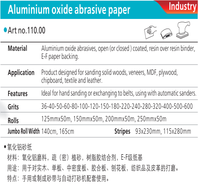Rouleau de papier abrasif à l'oxyde d'aluminium