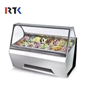 Ruitai Personalizado Venda Quente Universal 10 Barris Gelato Display Case <span class=keywords><strong>Ice</strong></span> <span class=keywords><strong>Cream</strong></span> Mergulhando Gabinete - Product Image 5