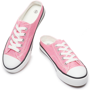 <b>Hot</b> Sale Breathable Spring Autumn Summer Ladies Vulcanize Shoes Canvas Rubber Sole Slip on Flat Heart Pattern EVA Midsole - Product Image 6