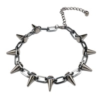 Nuevo Collar Gargantilla Punk Gótico Hecho a Mano para Mujer, Joyería Exagerada con Púas y Remaches Estilo Rock