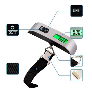 เครื่องชั่งน้ำหนักกระเป๋าเดินทางแบบดิจิตอล ชั่งได้สูงสุด 50 กก. หน้าจอ LCD ตัวเครื่องโลหะ พกพาสะดวก สำหรับชั่งกระเป๋าเดินทางและสินค้าขนส่ง - Product Image 2