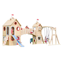 Aire de jeux extérieure multifonctionnelle en bois de haute qualité pour enfants Ins Garden Swing Slide PE Steel Nylon PP Schools