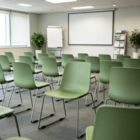 Chaise de formation empilable en plastique moderne pour salle de formation et bureau, chaise de conférence sans accoudoirs avec base en métal