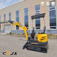 Mini-excavatrice de 1 tonne avec moteur haute puissance, mini-pelleuse pour la démolition, les travaux de démolition et les petits chantiers de construction