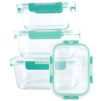 Juego de Recipientes Herméticos de Vidrio para Almacenamiento de Alimentos, Recipientes de Cocina para Almacenamiento de Alimentos