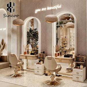 Manufacturer Arched Design Barber Hair One-sided Modeling <b>Mirror</b> Beauty Station Equipment LED Makeup Salon <b>Mirror</b> Workstation - Product Image 2